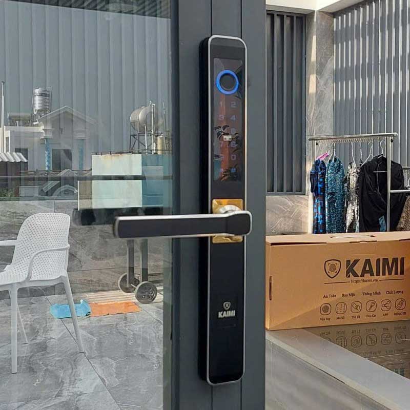Khóa vân tay Kaimi CN110 lắp cho cửa nhôm kính