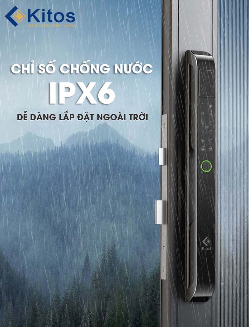 Khóa Kitos ALP3 Pro có chỉ số chống nước IPX6 dễ dàng lắp đặt ngoài trời