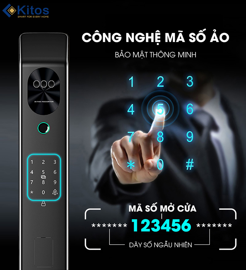 X7 Face ID áp dụng công nghệ mã số ảo, tránh bị nhìn trộm mật mã khi sử dụng