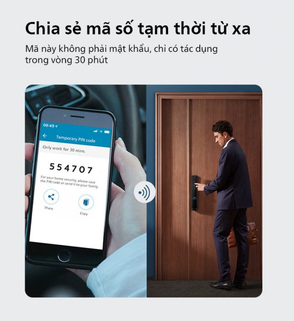 Khóa vân tay Philips DDL603E kết nối điện thoại, chia sẻ mật mã dùng 1 lần từ xa