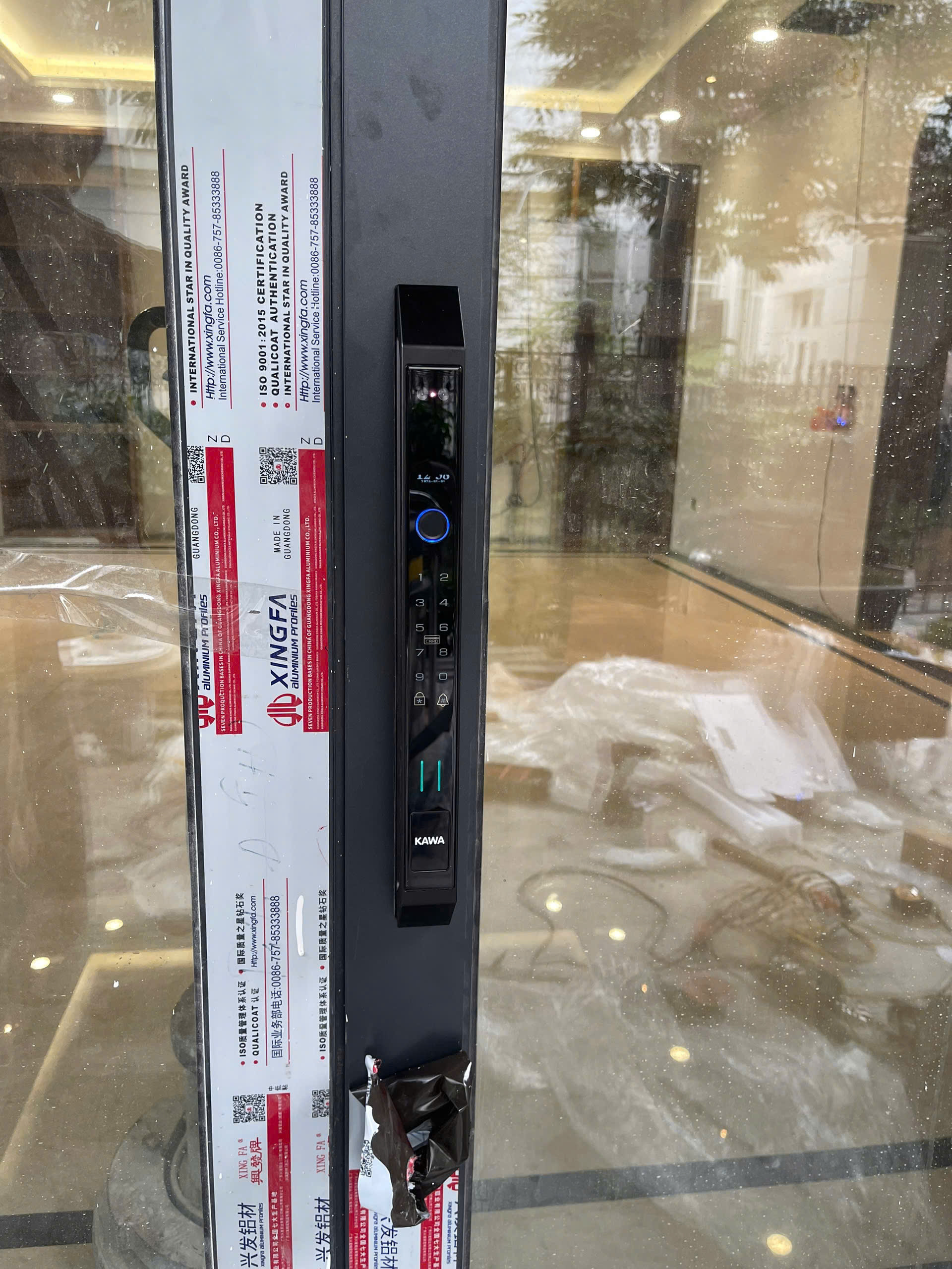 Khóa vân tay cao cấp Kawa KN669 lắp cửa nhôm kính trượt, lùa