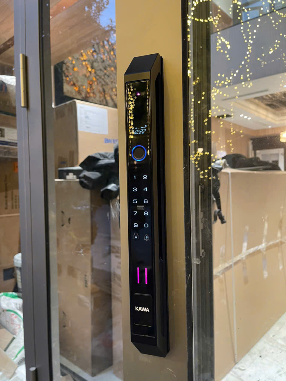 Khóa vân tay lắp cửa nhôm kính Kawa KN669 chất liệu nhôm CNC cao cấp