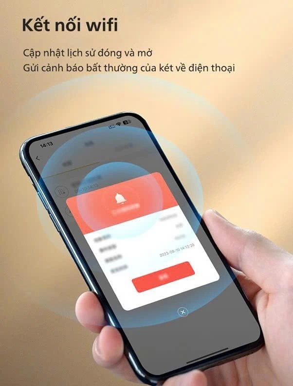 Két sắt vân tay Kassler KL-55H8 BG kết nối wifi an toàn, tiện lợi