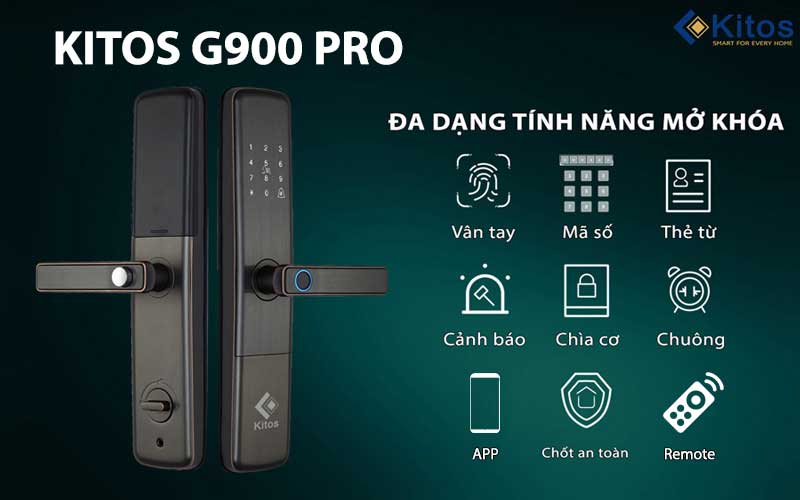Khóa vân tay cửa gỗ, Kitos KT-G900 Pro có 5 tính năng mở khóa
