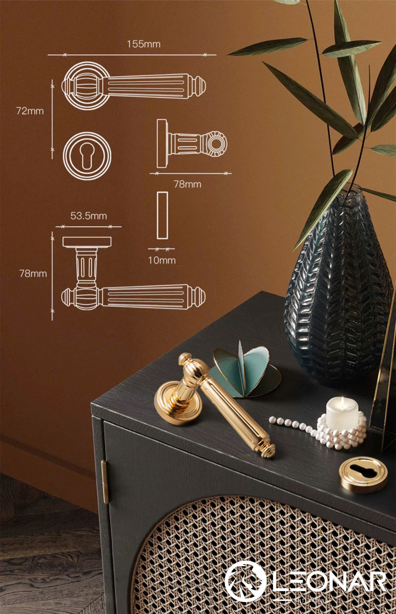 Thông số kỹ thuật khóa cửa Leonar A1-Gray