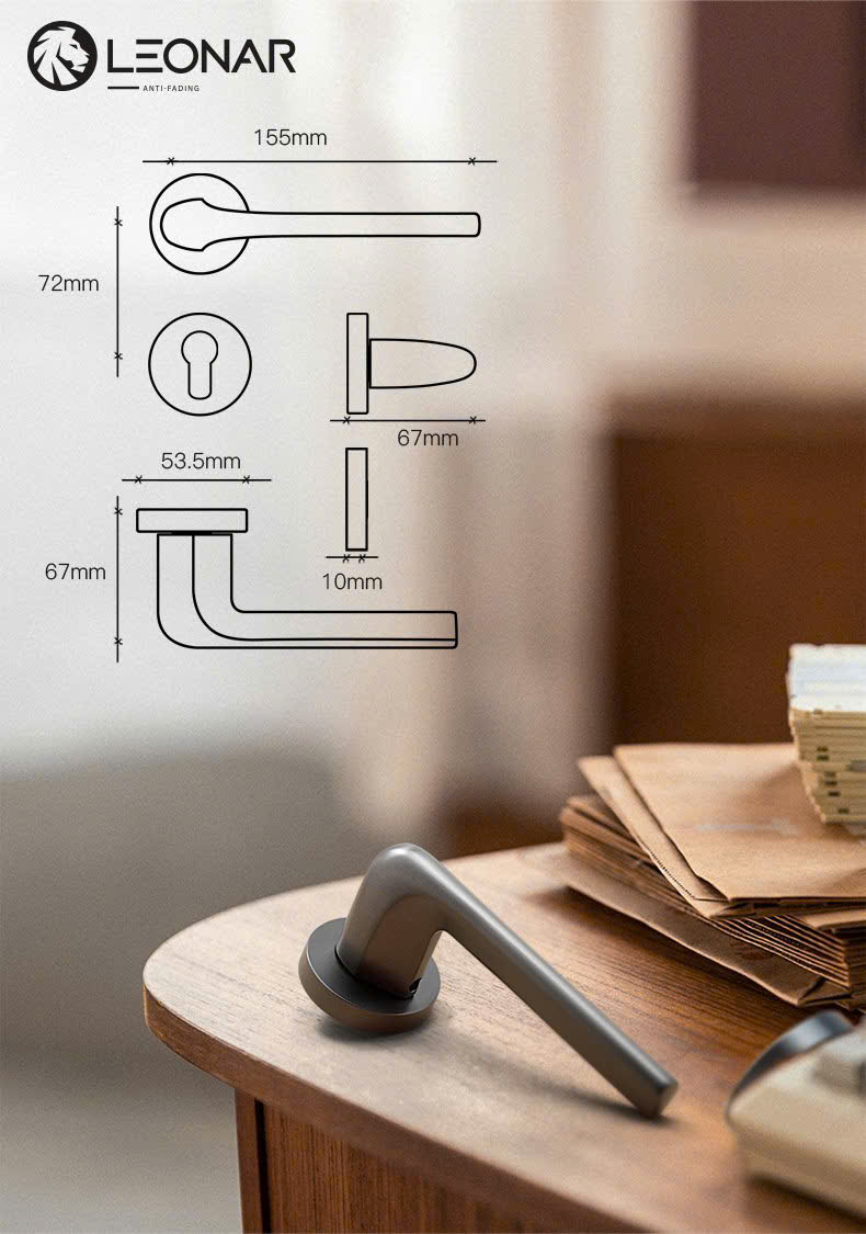 Thông số kỹ thuật khóa cửa Leonar K1-Gray