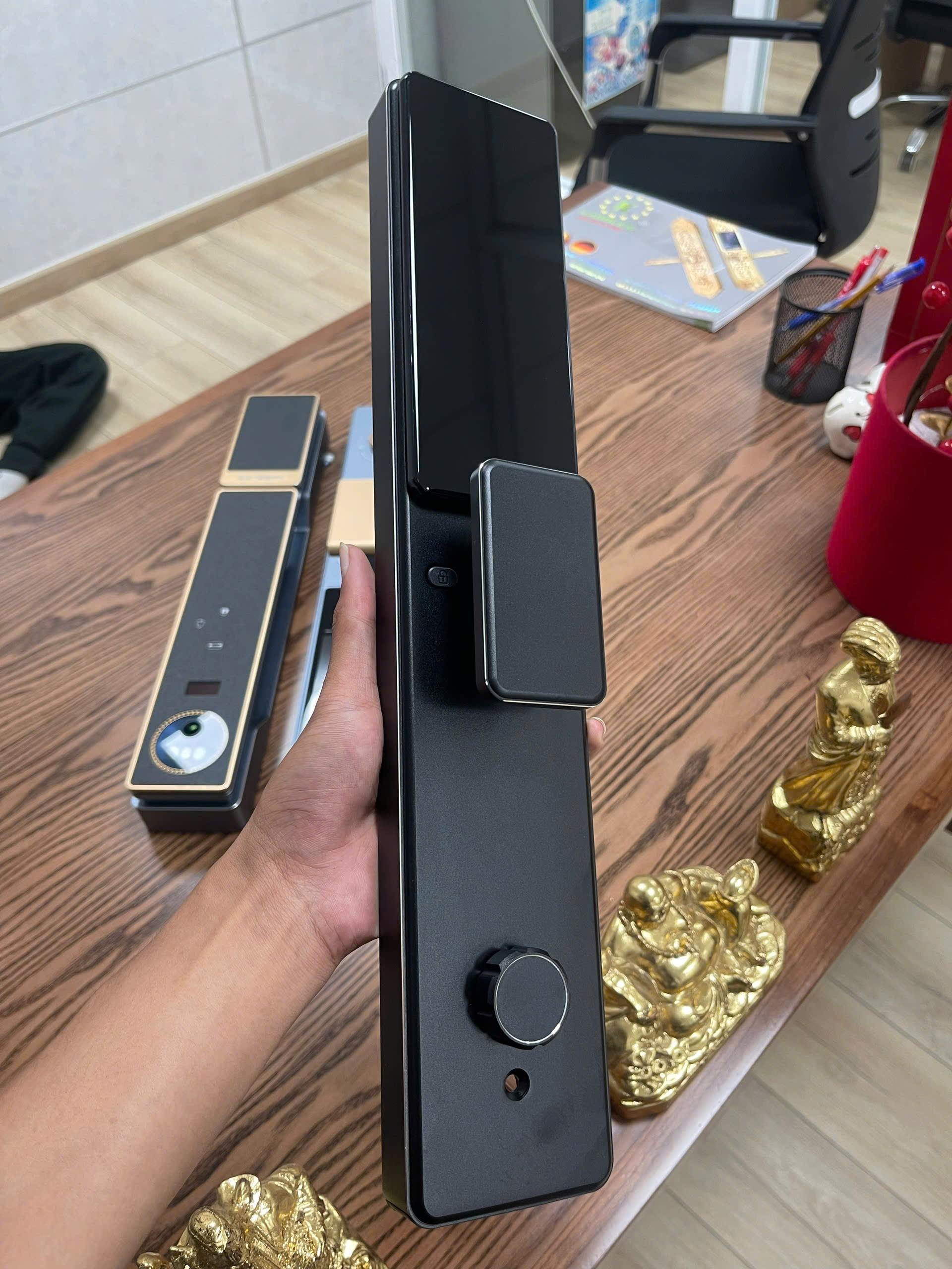 Khóa vân tay Kassler KL-809 CNC màu đen, mặt sau