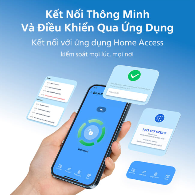Khóa vân tay Philips DDL801-5HBS tích hợp sẵn app wifi