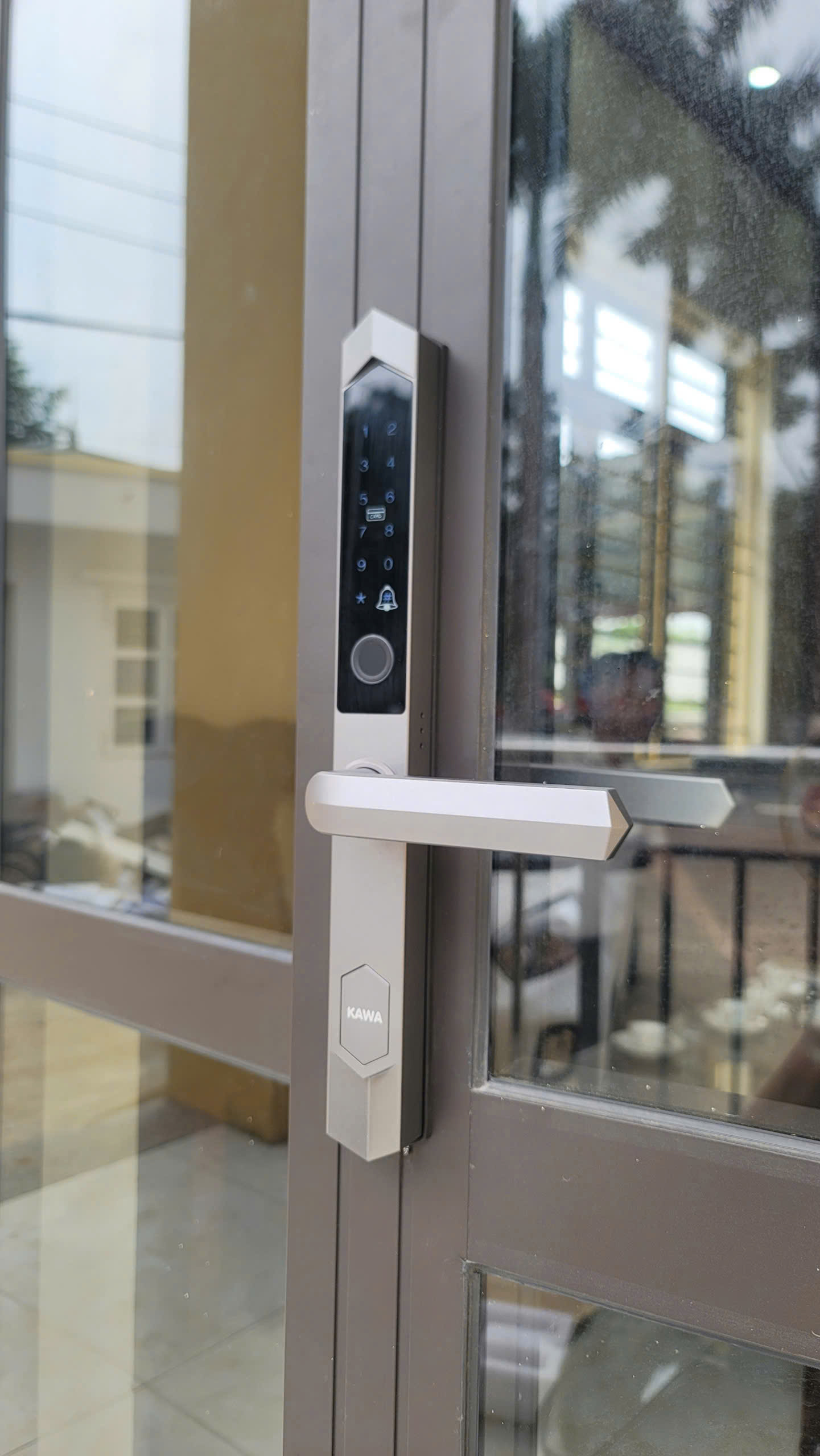 Khóa vân tay Kawa KN303 lắp cửa nhôm kính