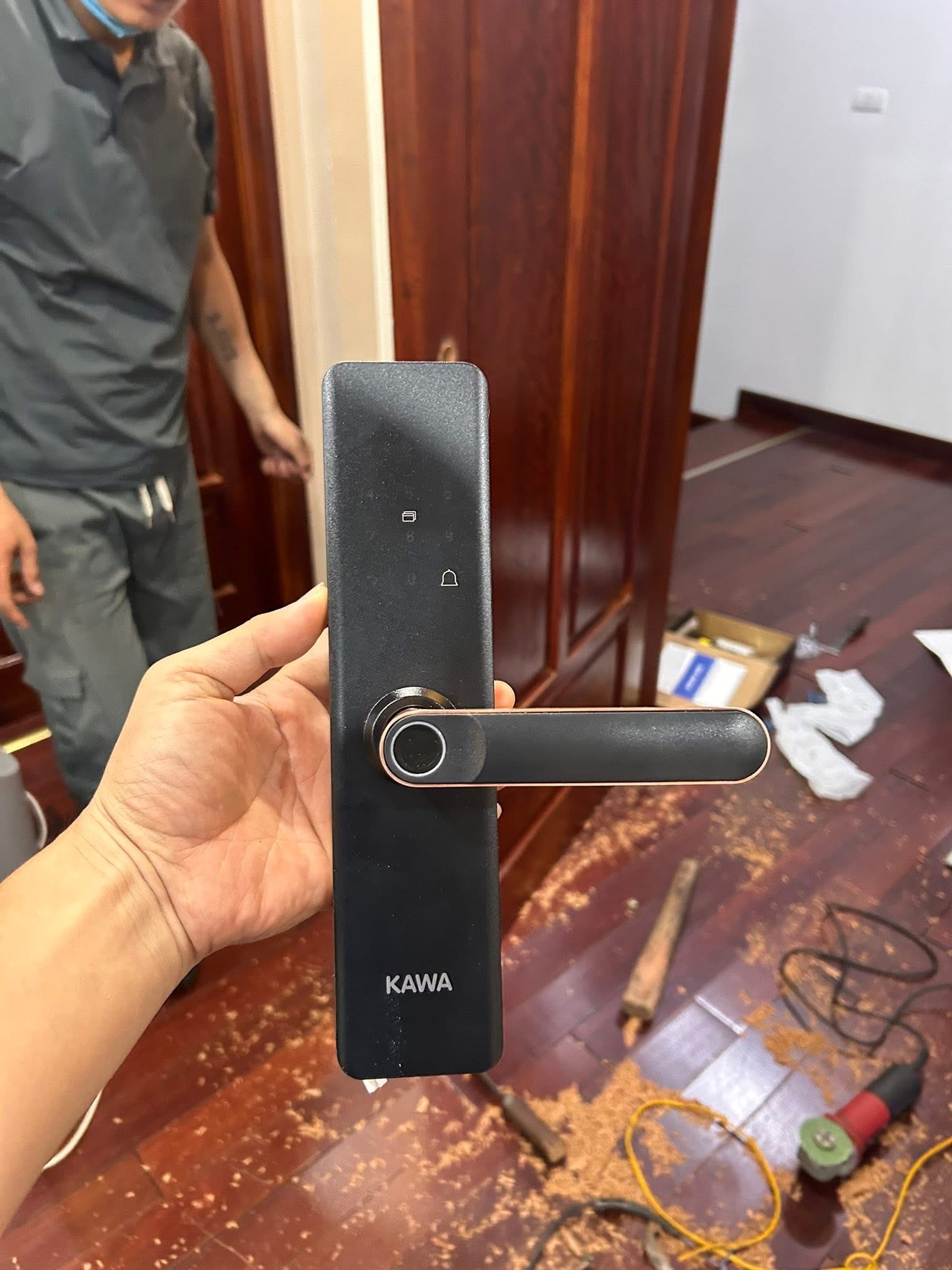 Khóa vân tay Kawa K228 màu đồng