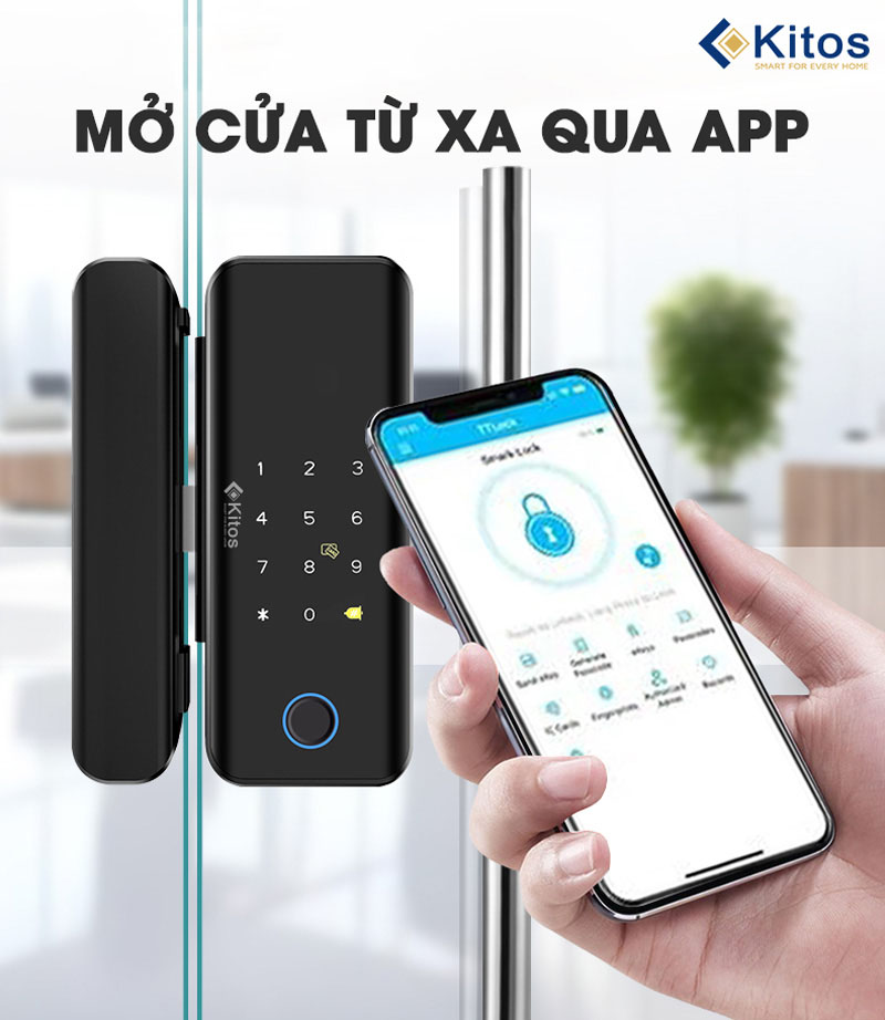 Khóa vân tay cửa kính Kitos GL30 Pro