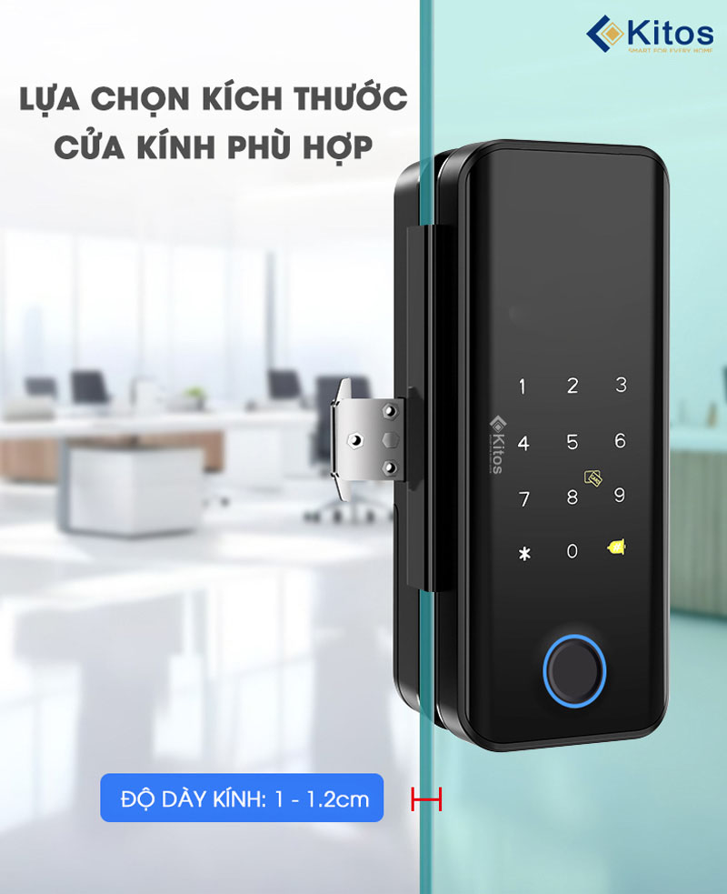Khóa vân tay cửa kính Kitos GL30 Pro
