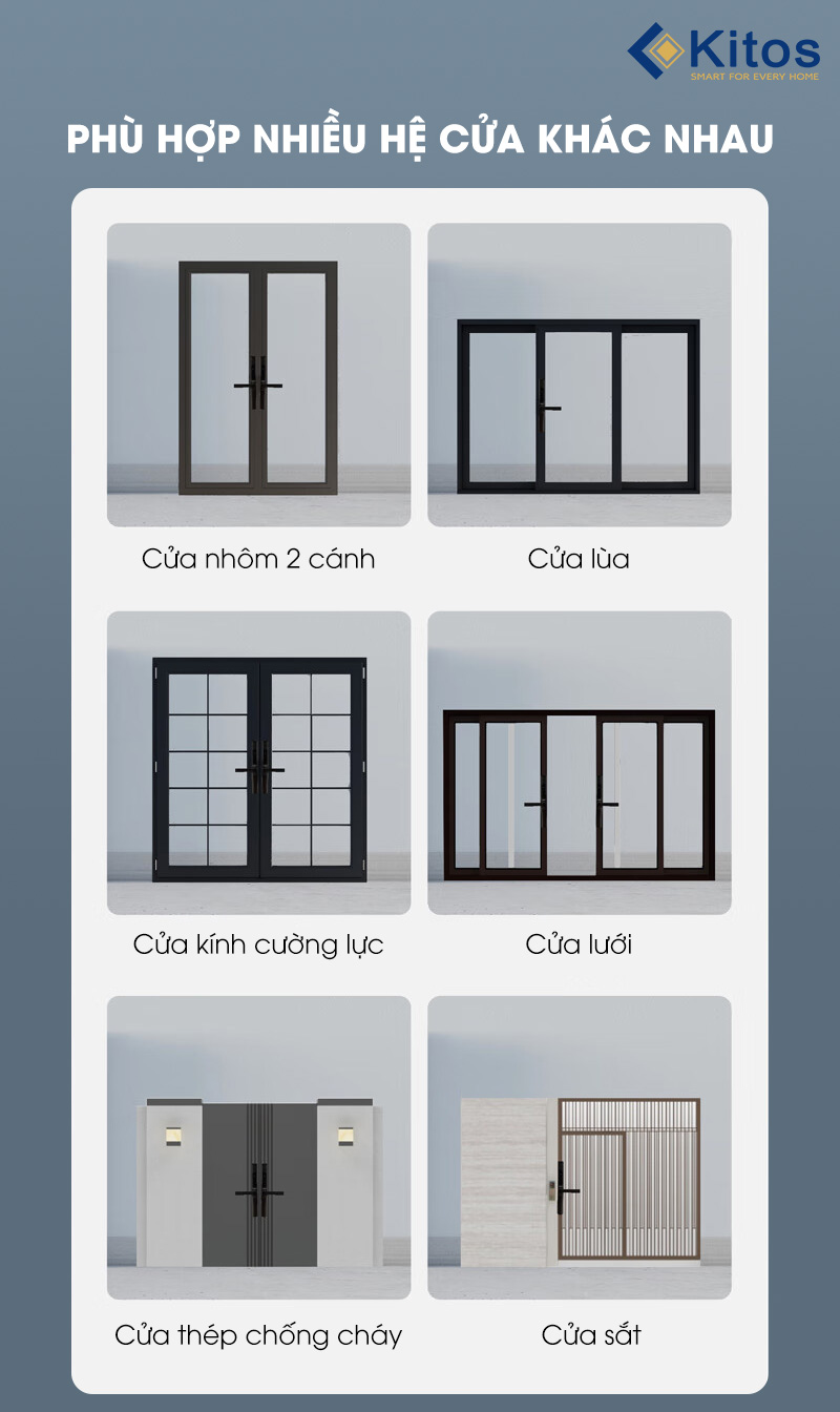 Kitos KT-ALX5 Pro thích hợp cho mọi loại cửa nhôm kính
