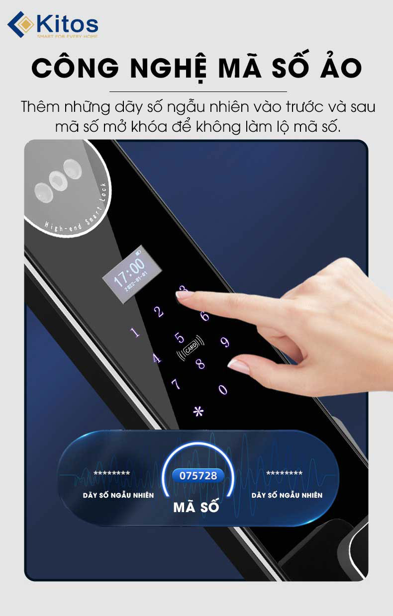 KT-X8 áp dụng công nghệ mã số ảo, tránh bị nhìn trộm mật mã khi sử dụng