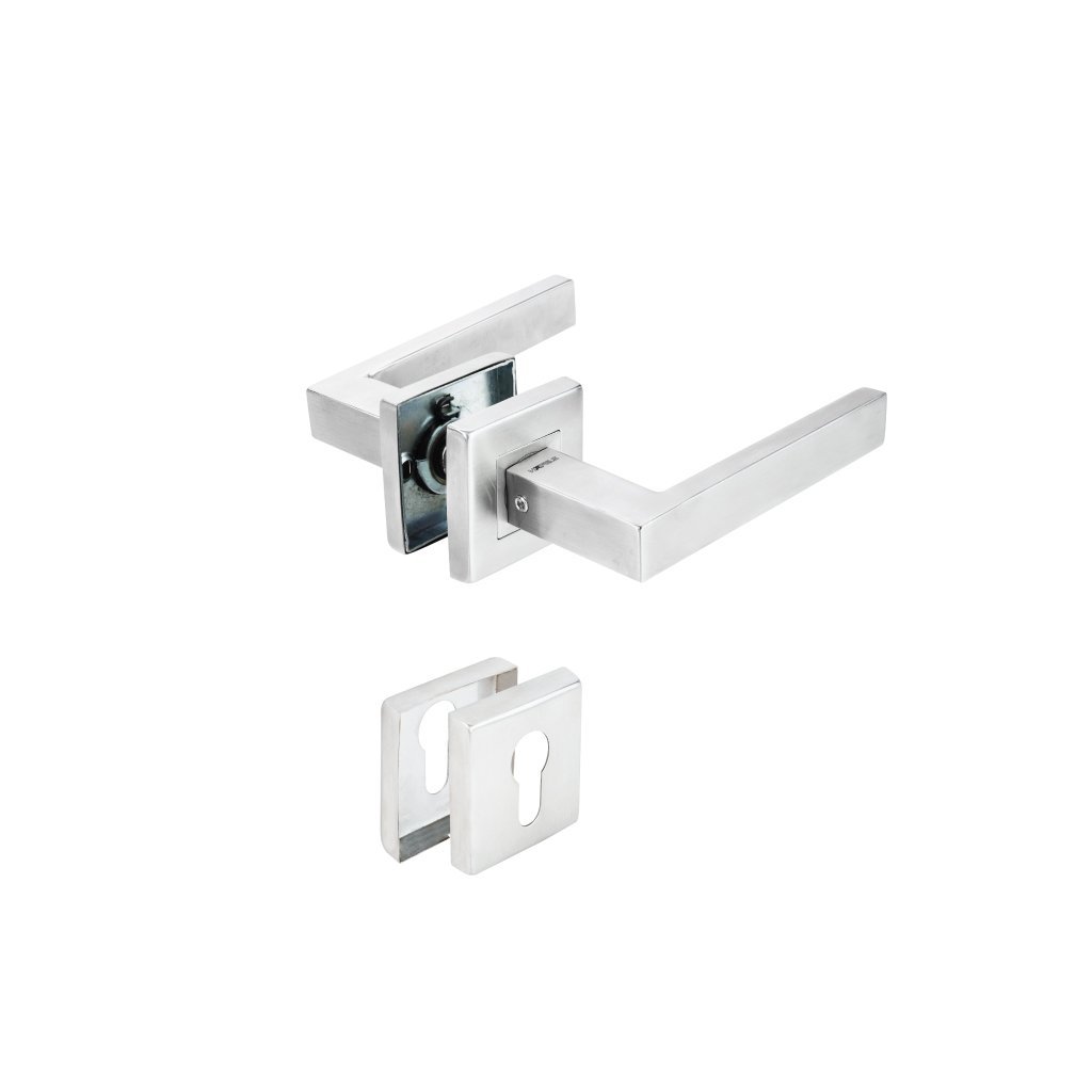 Bộ khóa tay nắm nắp chụp dạng vuông kiểu chữ nhật (tay nắm - thân khóa - ruột)