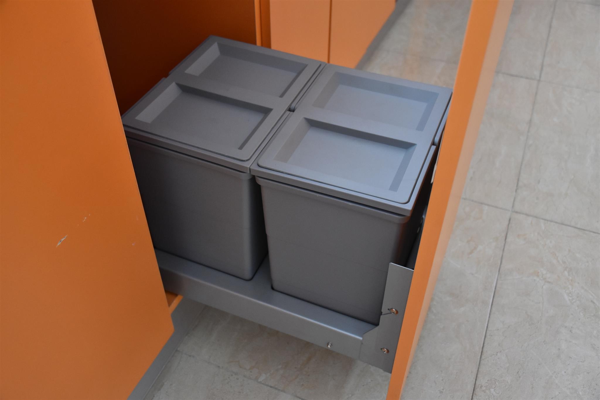 Thùng rác đôi 2 x 15L, cánh kéo