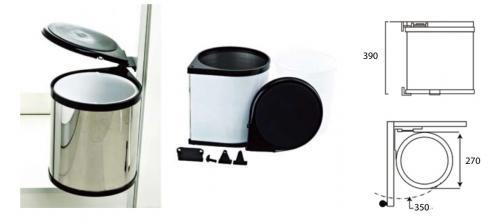 Thùng rác inox, cánh mở