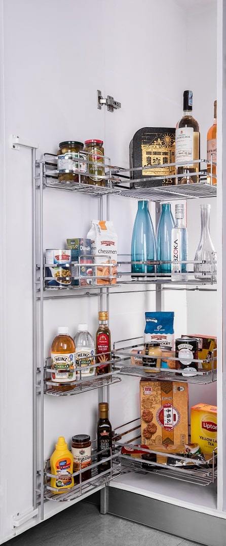 Hệ giá kho 4 tầng inox nan vuông - Cánh mở